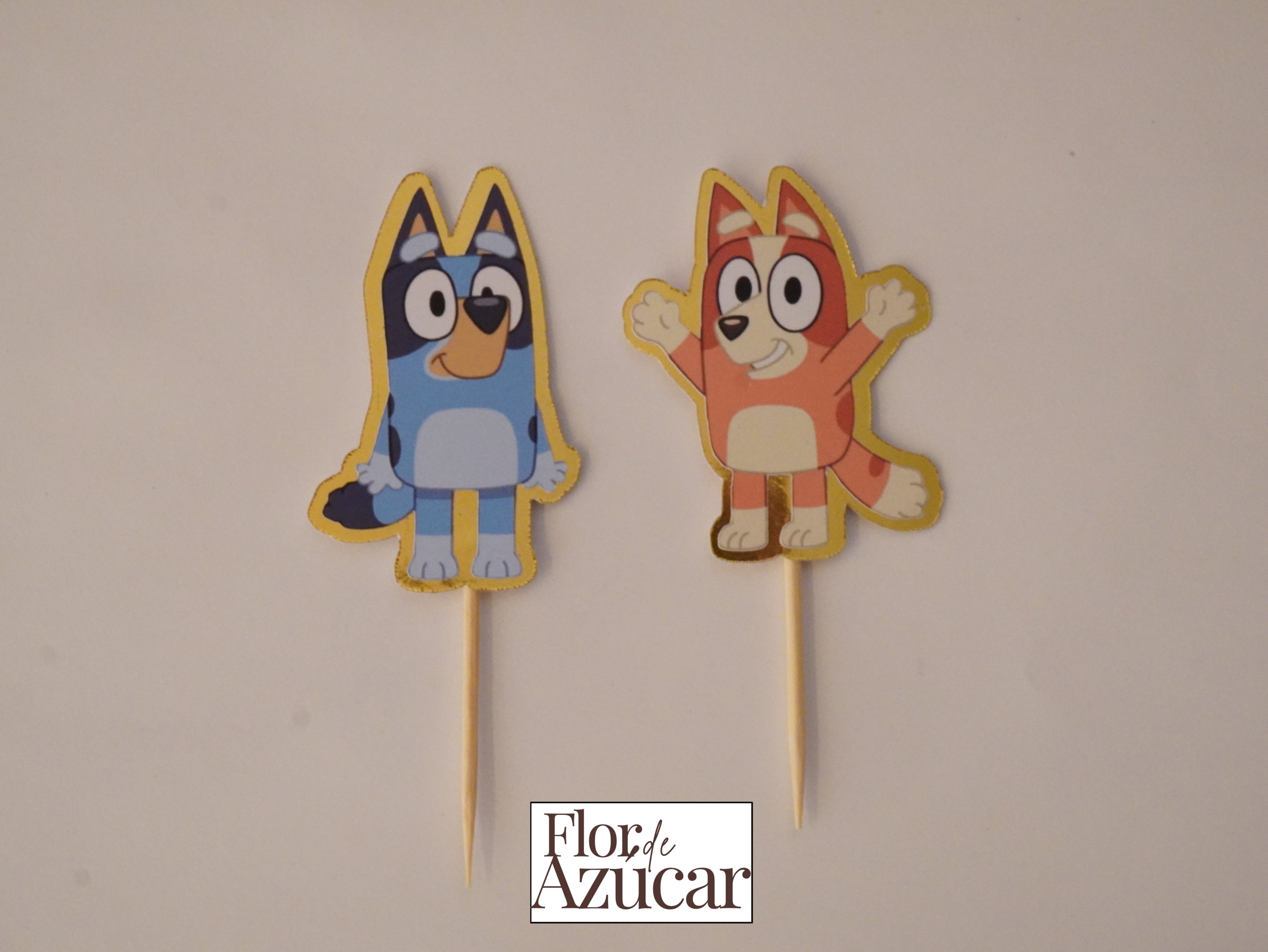 Toppers para quequitos - Bluey & Bingo