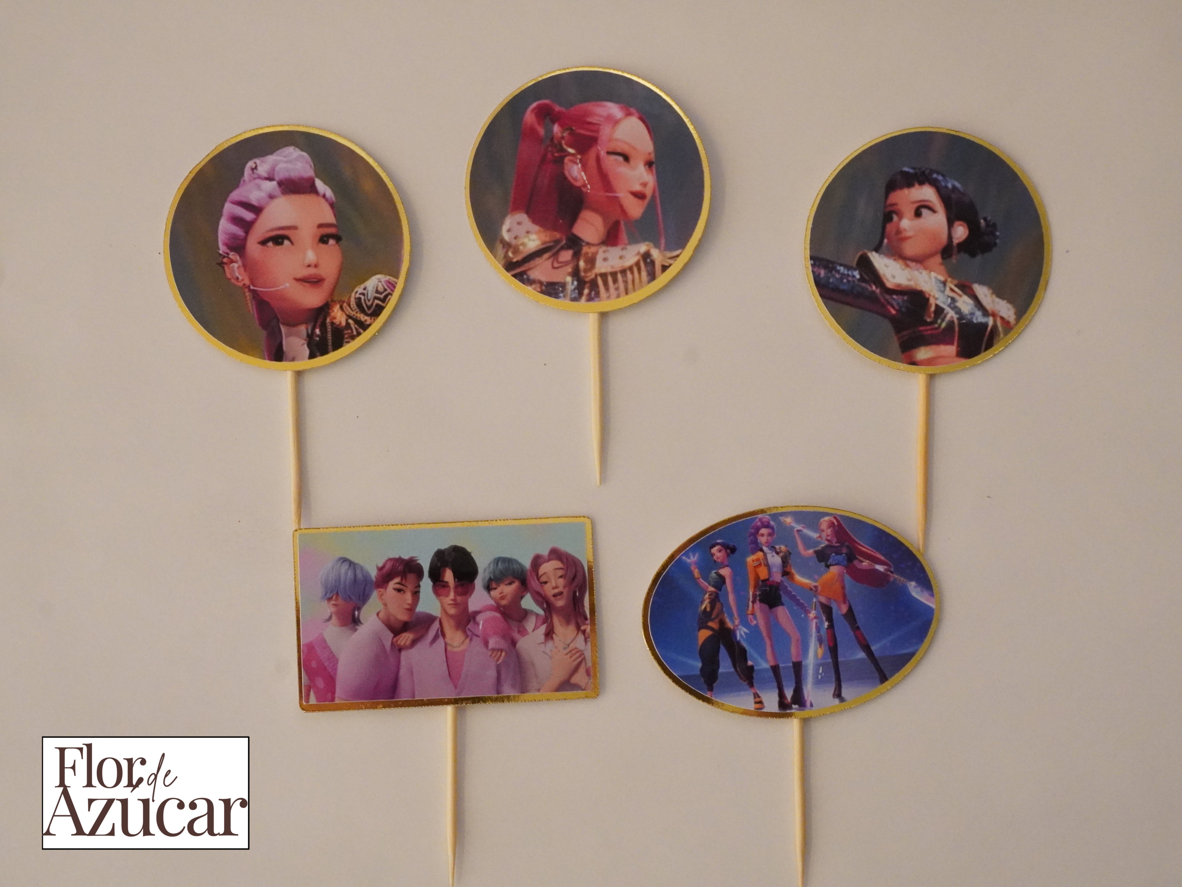 Toppers para quequito - kpop demon hunters