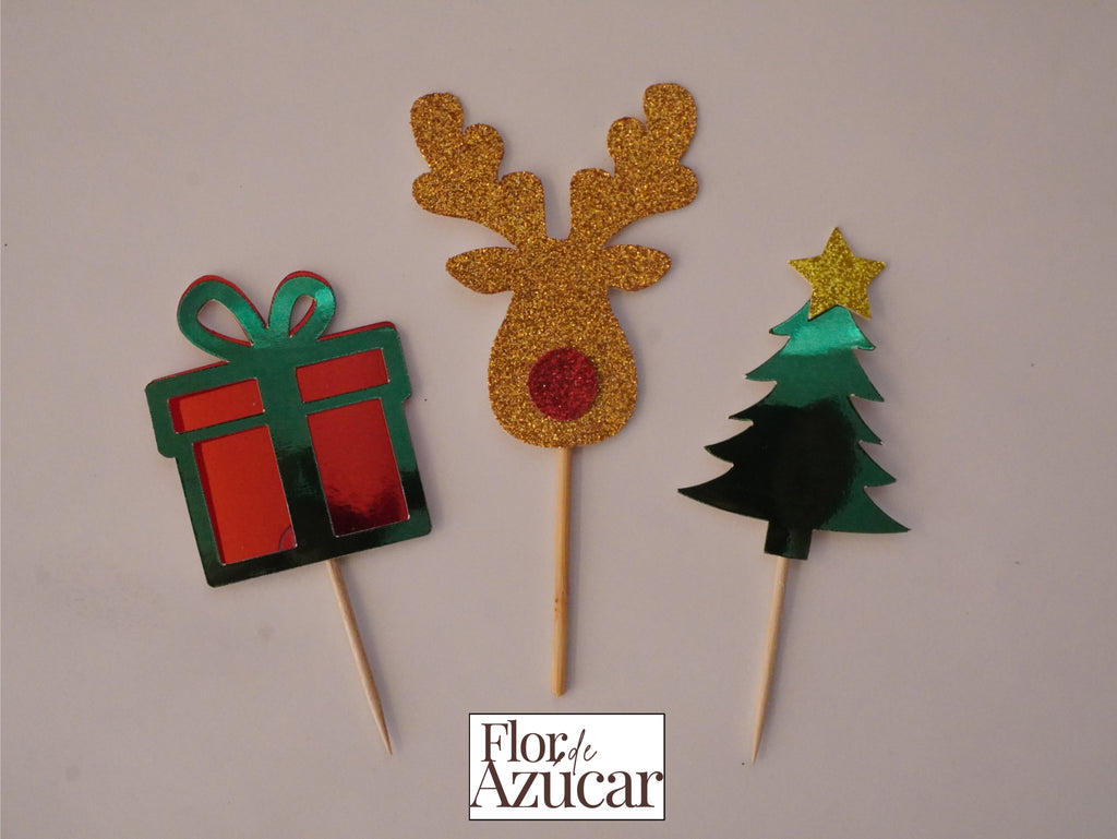 Toppers para quequito de Navidad